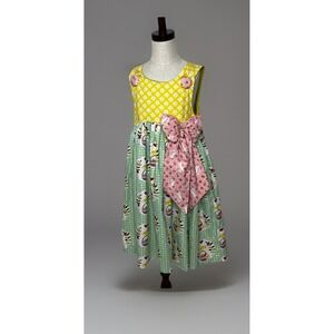 Jelly the Pug sleeveless Easter dress Size 10 Chick/bunny Print Button Accents